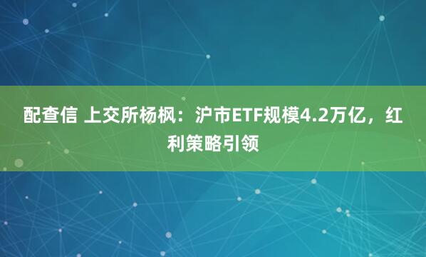 配查信 上交所杨枫：沪市ETF规模4.2万亿，红利策略引领