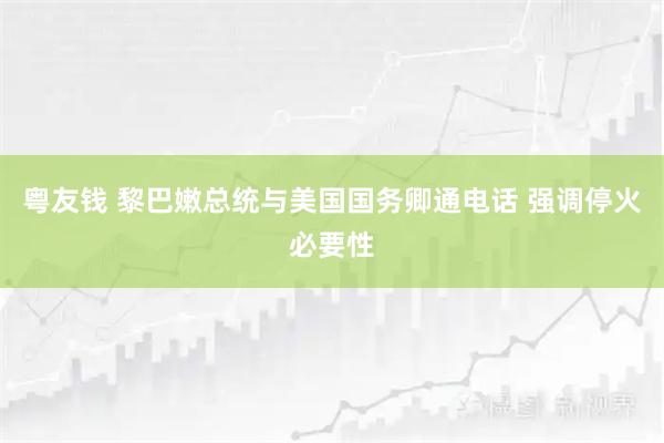 粤友钱 黎巴嫩总统与美国国务卿通电话 强调停火必要性